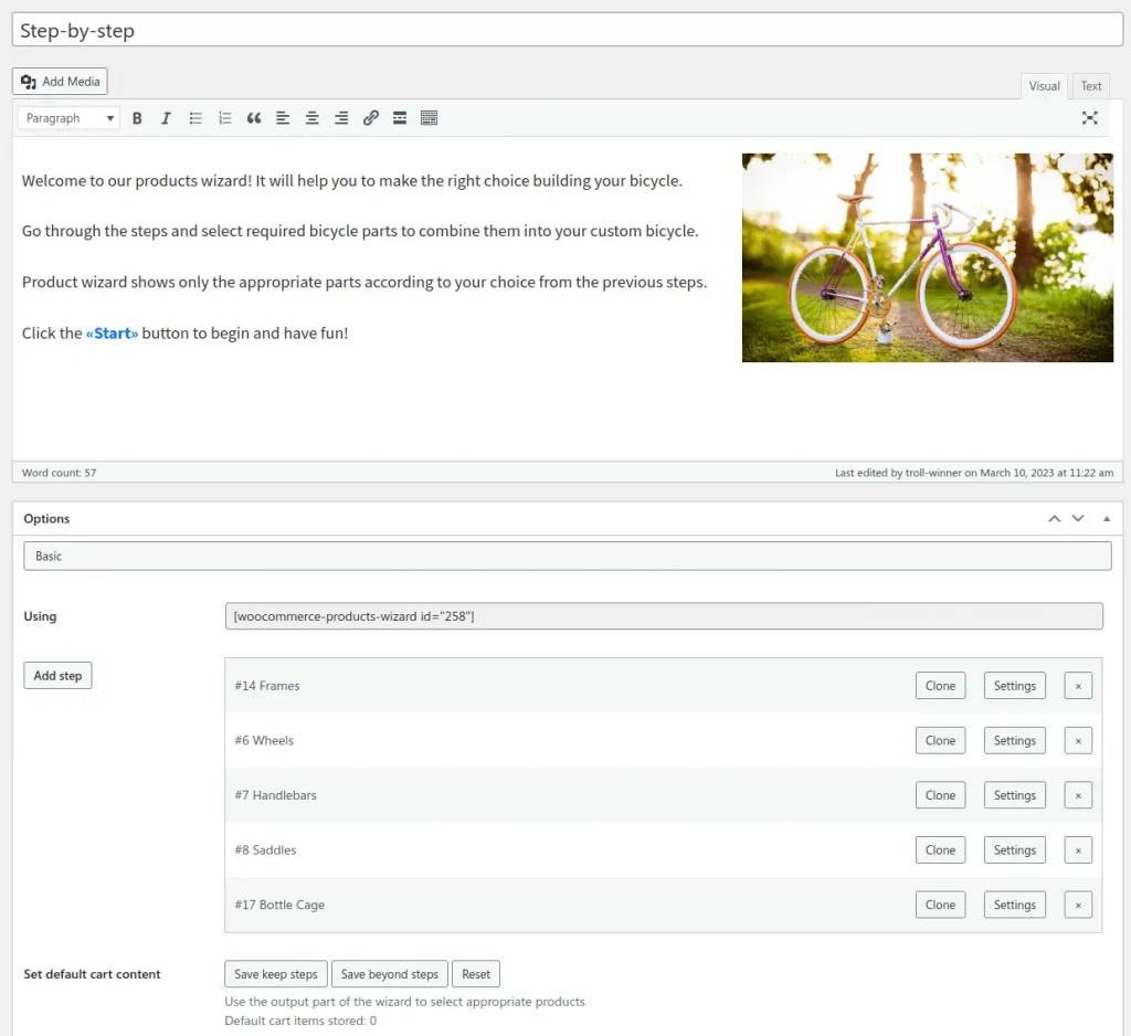 WooCommerce Products Wizard admin part